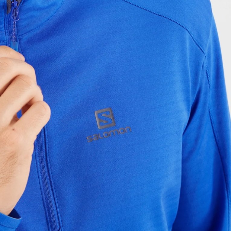 Sudaderas Salomon Essential Lightwarm Half Zip Hombre Azules | MX HJNA296